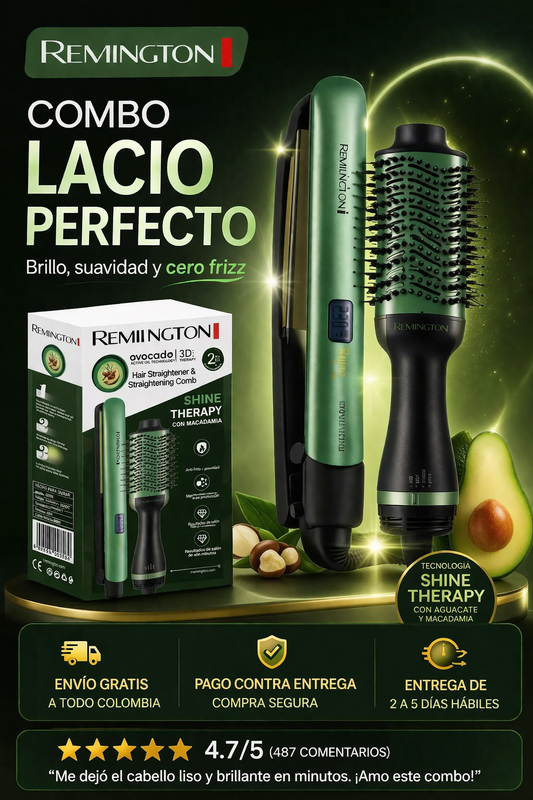combo Cepillo secador + plancha GlowLiss 2 en 1